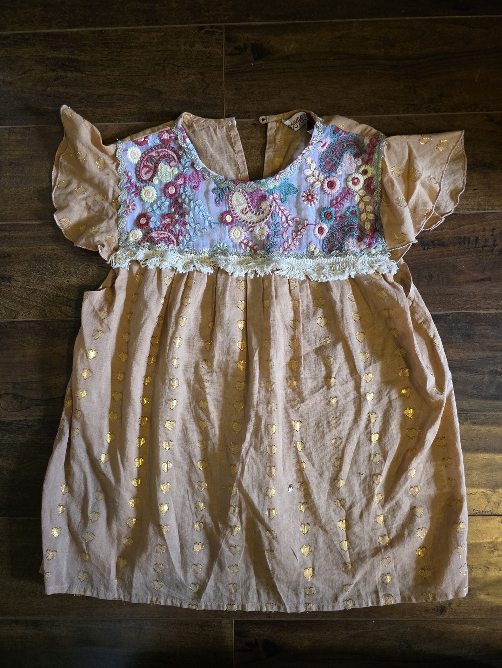 BOGO Savage Culture  Cotton Embroidered Floral Yoke Top